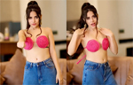 Uorfi Javed grooves in bralette made of pink rope, netizens compare it to mosquito repellent coil